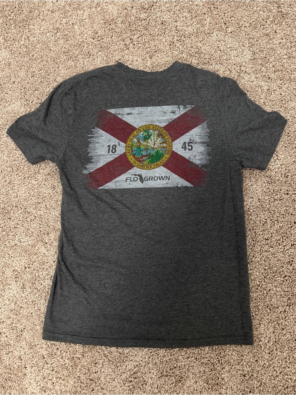 Florida Flag Dark Gray Short-Sleeve T-Shirt